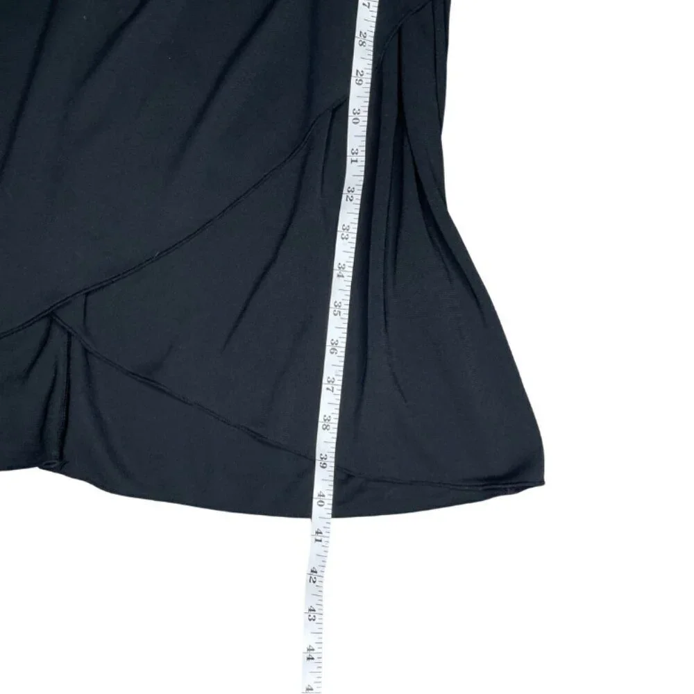 New York & Company Corporate Goth Faux Wrap Buckle Dress Black XL